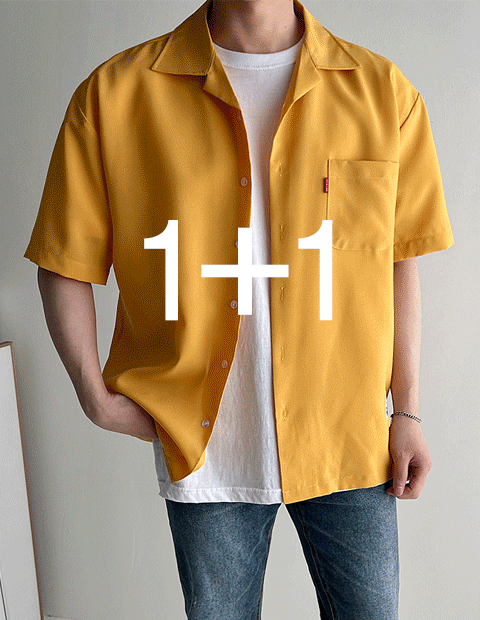 (1+1 기획특가) 9컬러 오버핏 포켓택 반팔셔츠